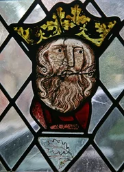 Window in the Cloisters depicting a head of David