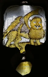 Window depicting an Evangelical symbol: the lion of St Mark