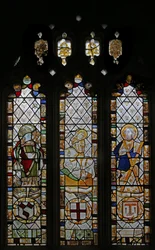 Window depicting St Patrick, St George, St Andrew