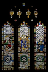 Window depicting St Christopher, St Michael, St Peter