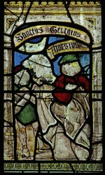 Window 6 depicting St George is dragged by a wild horse