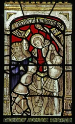 Window 6 depicting St George is hung from a gibbet