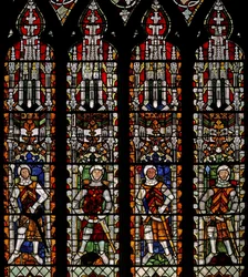 Window s4 depicting De Clare knights and William Lord de la Zouche