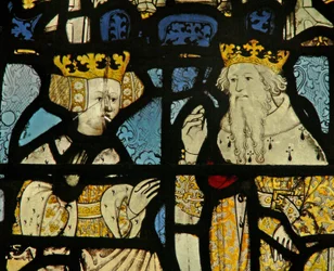 Window depicting a king and a queen