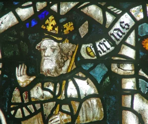 Window depicting King Hezekiah on the Tree of Jesse