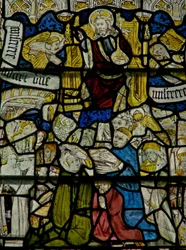 Window w25 depicting the Te Deum