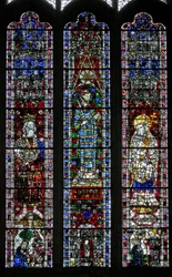 Window depicting St Edward the Confessor, St Vincent, St Peter