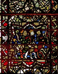 Window depicting the Magi follow the star