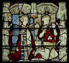 Window W5 depicting a donor and wife