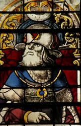 Window w8 depicting a Messenger