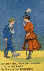 Woman Talking to a Wounded Soldier