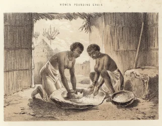 Women Pounding Grain