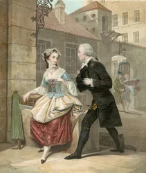 Young Man Conversing with Young Girl