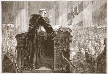 Zwingle preaching in Zurich Cathedral