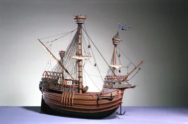 1:60 scale model of a Flemish carrack of c.1480