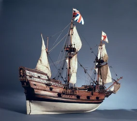 1:60 scale model of the Mayflower of 1620