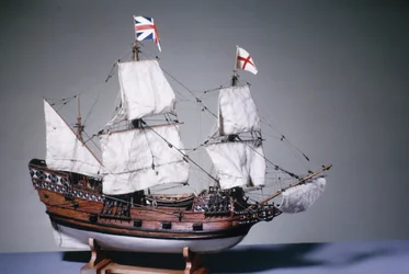 1:60 scale model of the Mayflower of 1620