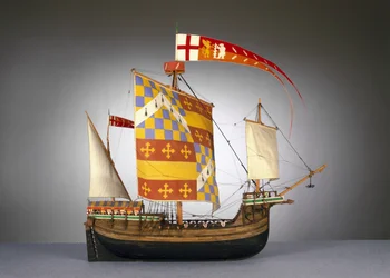 Model of a large English ship, or cog of c.1485