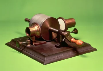 Replica of the First Phonograph, Invented by Thomas Alva Edison in 1877