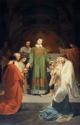 Alms of St. Lawrence, by Enrico Pollastrini, Church of Saint Mary of Help, Livorno, Italy