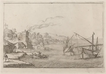 Coastal Landscape with Anchored Vessels