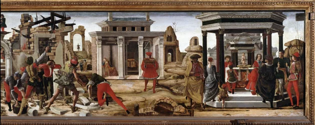 Griffoni Polyptych: predella with the story of St. Vincent Ferrer
