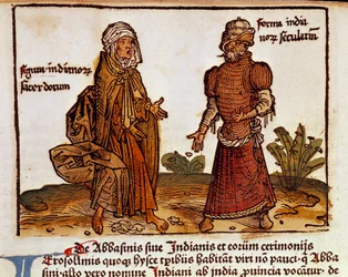 Description of Albanian Costumes: A Priest and a Laic Page from the Travel Book 