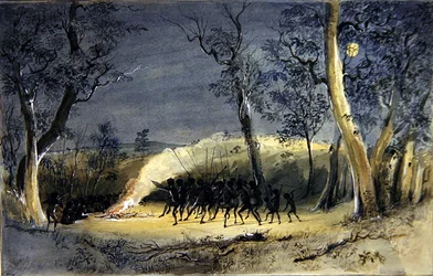 A Native Corroboree at Night