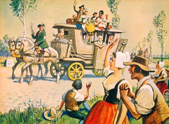 A carriage on the road between Paris and Versailles in 1787