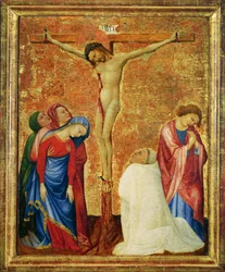 Calvary with a Carthusian monk