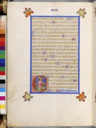 Full Page: Framed Text with Historiated Initial 