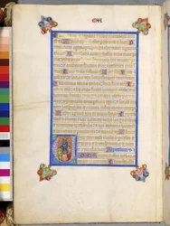 Full Page: Framed Text with Historiated Initial 