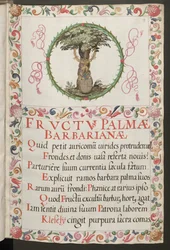 Full page: text with figural medallion and decorative frame