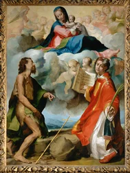 The Virgin in Glory Between Saint John the Baptist and Saint Stephen