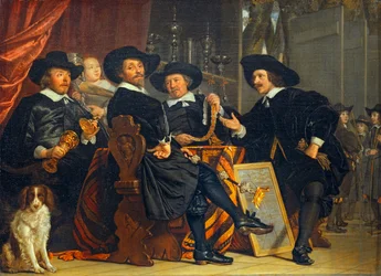 The leaders of the Brotherhood of Crossbowmen of Saint Sebastian, belonging to the Civic Guard of Amsterdam ...