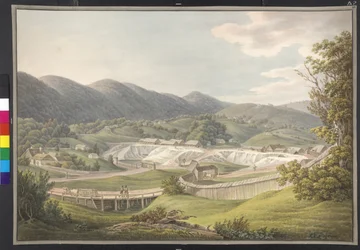 View of the Saltworks at Rhonaszek, Hungary, Marmaros County
