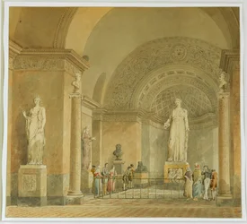 View of the Melpomene Room at the Louvre Museum