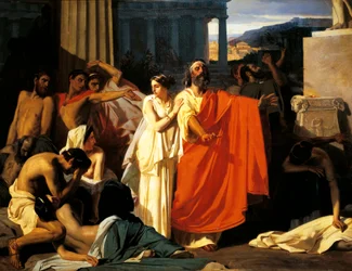 Oedipus and Antigone during plague in Thebes, by Eugene-Ernest Hillemacher