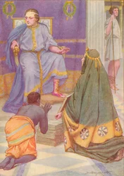 She carried in her arms nine books