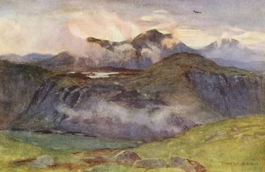 Merrick and Loch Enoch from the summit of Corscrine