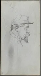 Sketchbook, page 13: Bust of a Man in Profile