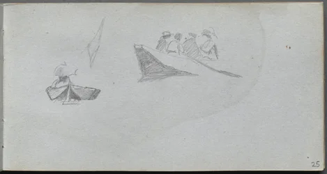 Sketchbook, page 25: Studies of Figures in Boats