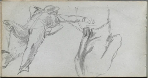Sketchbook, page 58: Reclining Figure and Figure from behind