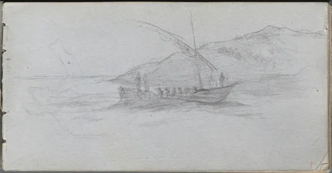 Sketchbook, page 88: Seascape and Figure