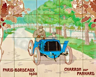 Charron Driving a Panhard Car in the Paris to Bordeaux Race