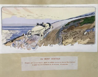 Racing: at Mont Ventoux - Drawing by Ernest Montaut