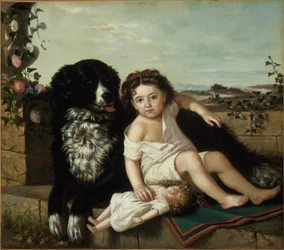 Portrait of a Girl with a Dog