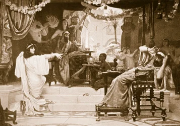 Esther denouncing Haman, illustration from 