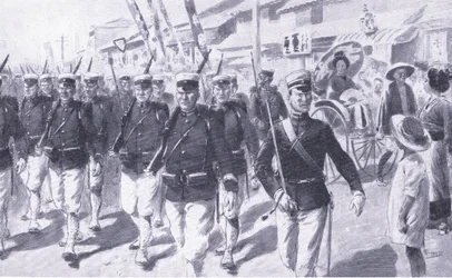 Japanese Marching Through Tokyo