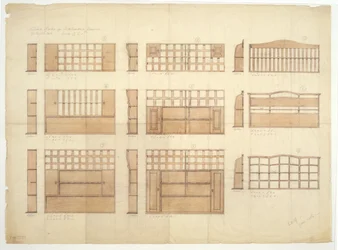 Designs for China Racks, Sideboards and Dressers in English Oak